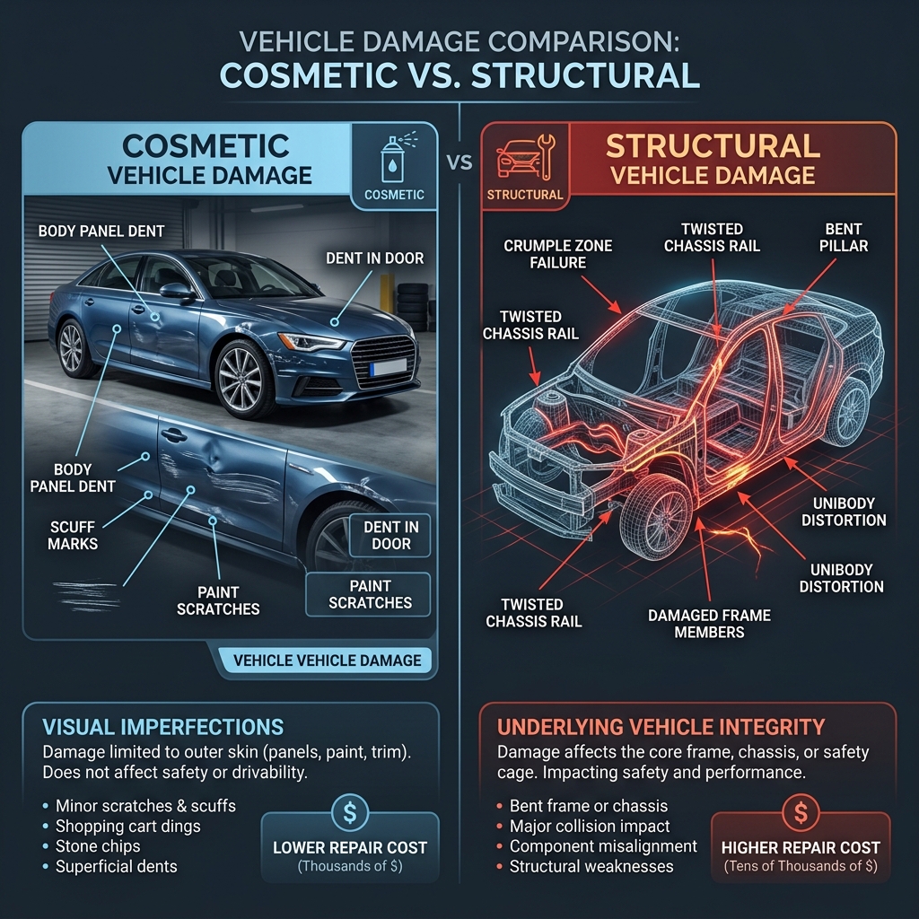 Understanding the Difference Between Cosmetic and Structural Damage in Collision Repair