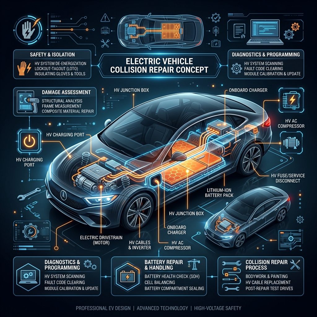Electric Vehicle Collision Repair: What EV Owners Need to Know About Damage Assessment